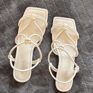 Soda Women's Ivory Strappy Sandals